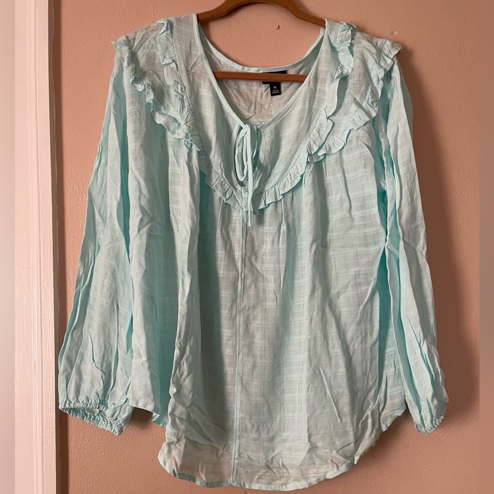 A.N.A Lightweight Women's Gentle Aqua Blouse